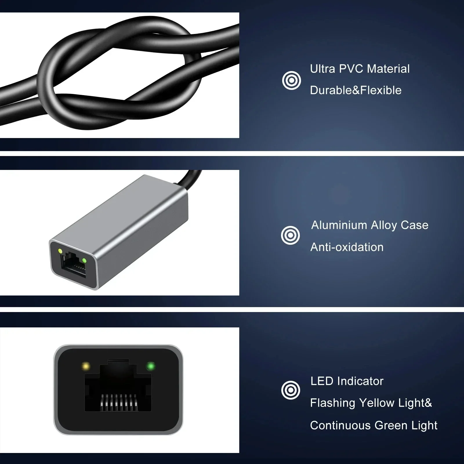 1000Mbps USB Type C Ethernet A - đánh giá và giá Lan Cable Gaming