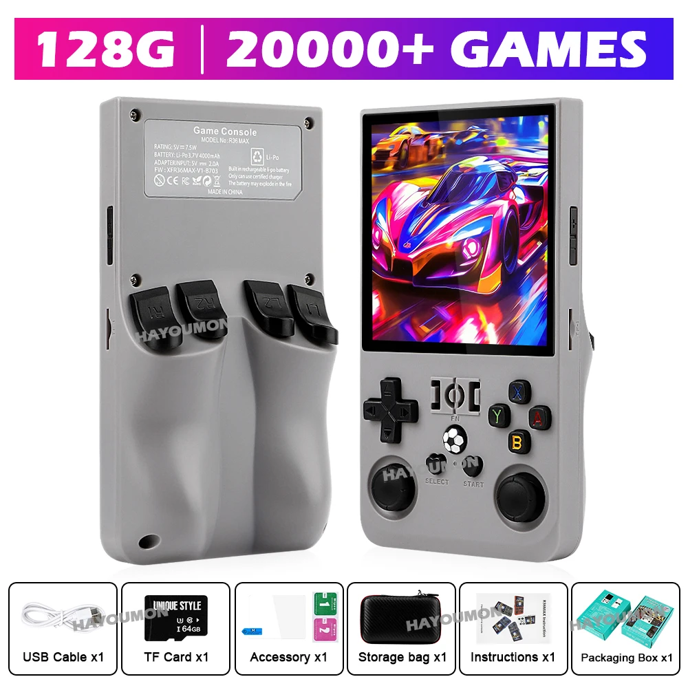 R36 Max Gray Handheld Gaming P - đánh giá và giá Gaming Console R36 Max